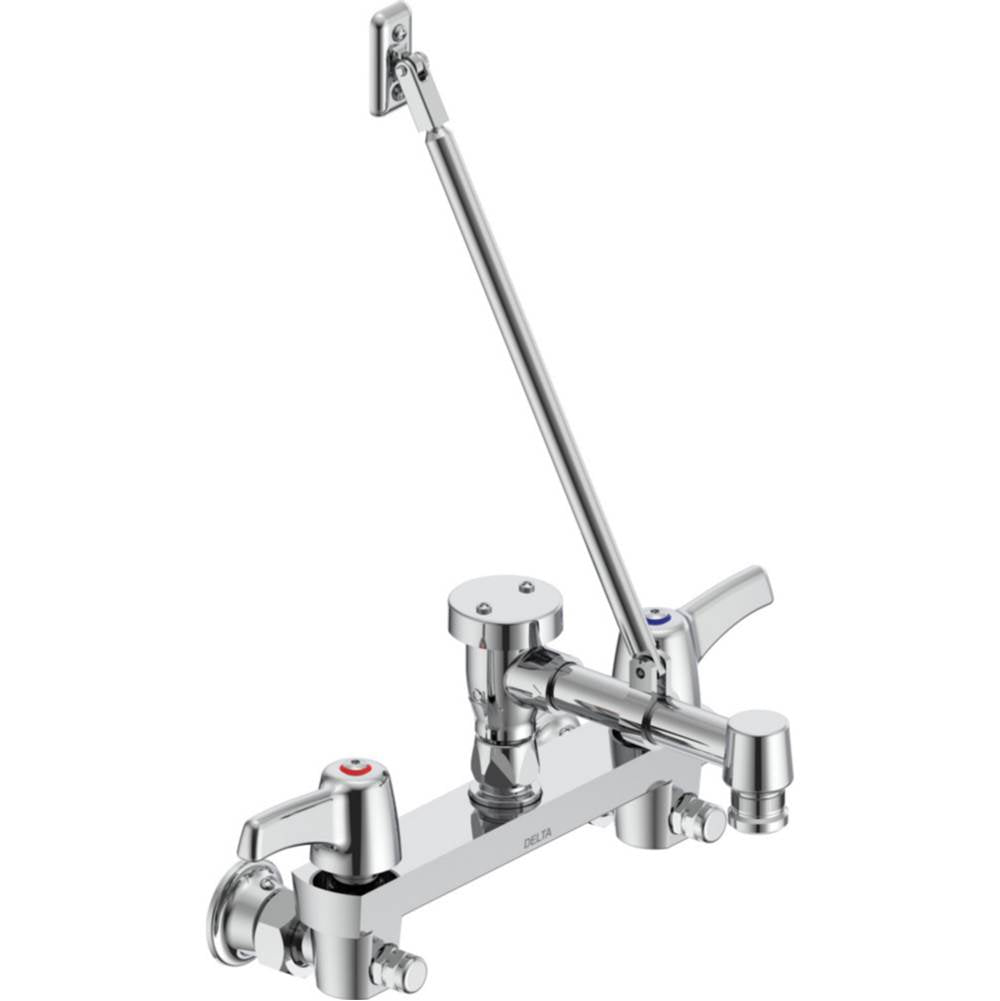 Delta Commercial - Commercial 28C8: Two Handle 8'' Wall Mount Service Sink Faucet - Chrome