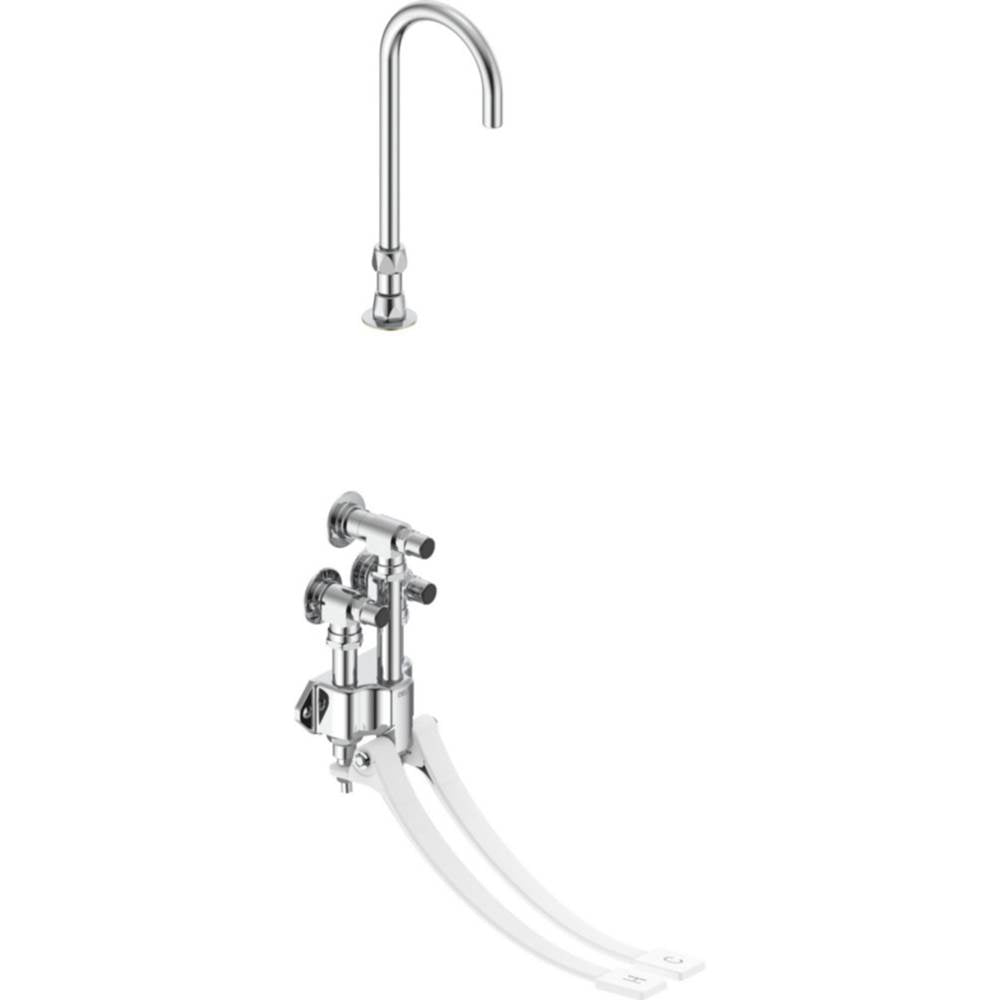 Delta Commercial - Commercial 54T5: Wall Mount Double-Pedal Surgeon's Scrub-up with Gooseneck Spout - Chrome