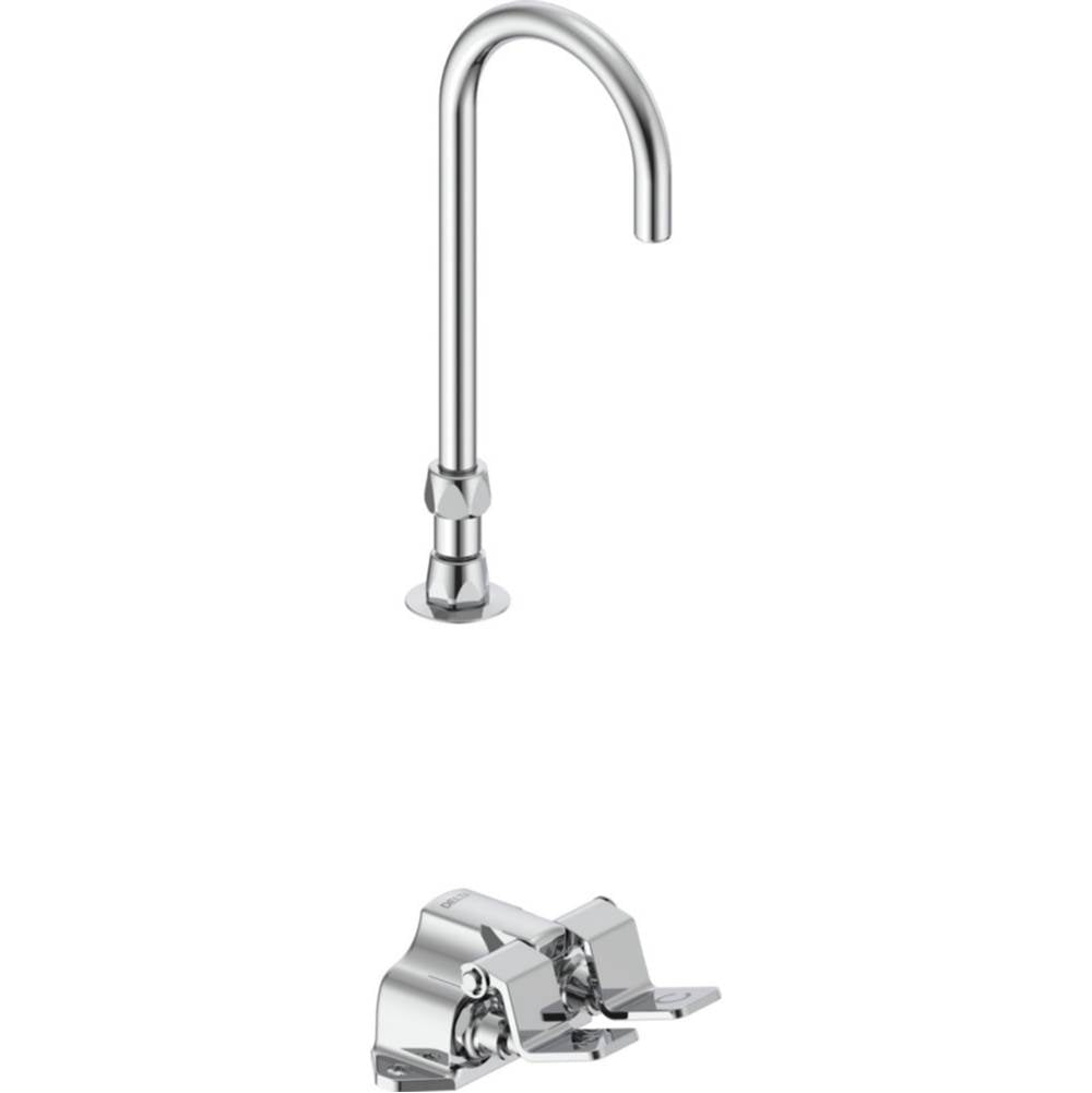 Delta Commercial - Commercial 54T5: Wall Mount Double-Pedal Surgeon''s Scrub-up with Gooseneck Spout - Chrome