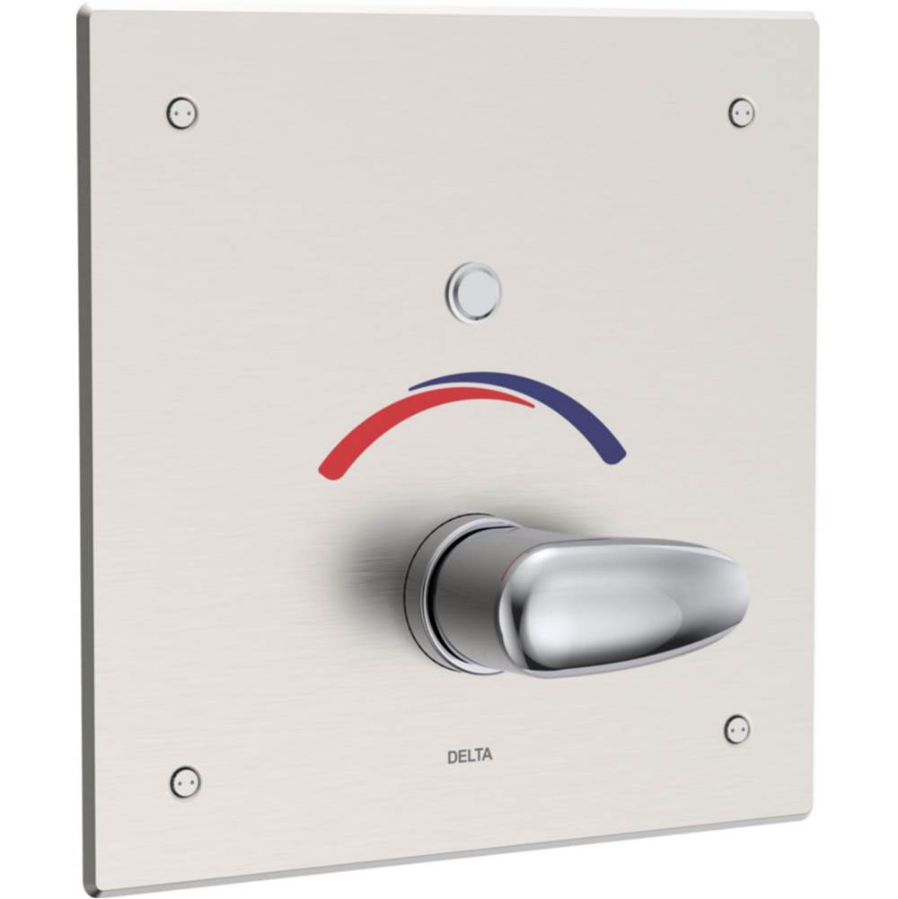 Delta Commercial - Commercial 860T: Electronic Shower Trim with Push Button Activator- Battery - Chrome
