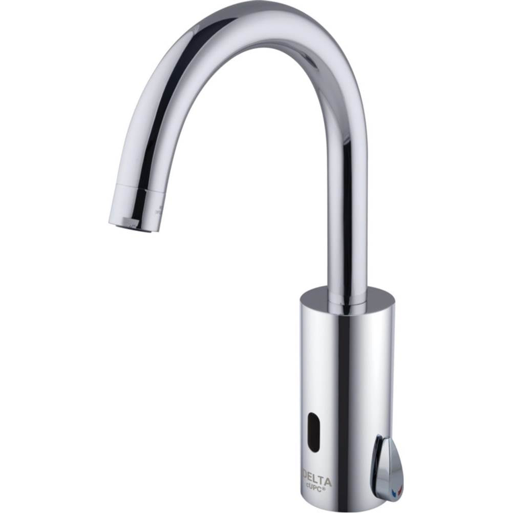 Delta Commercial - Commercial DEMD: Battery Operated Electronic Faucet with Above Deck Mixer - Chrome