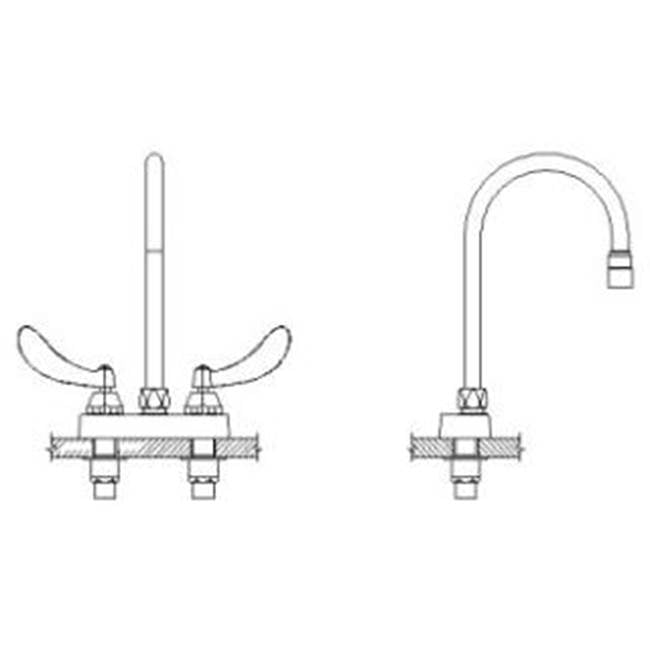 Delta Commercial - Commercial 27C4 / 27C5 / 27C6: Two Handle 4'' Deck Mount Faucet - Chrome