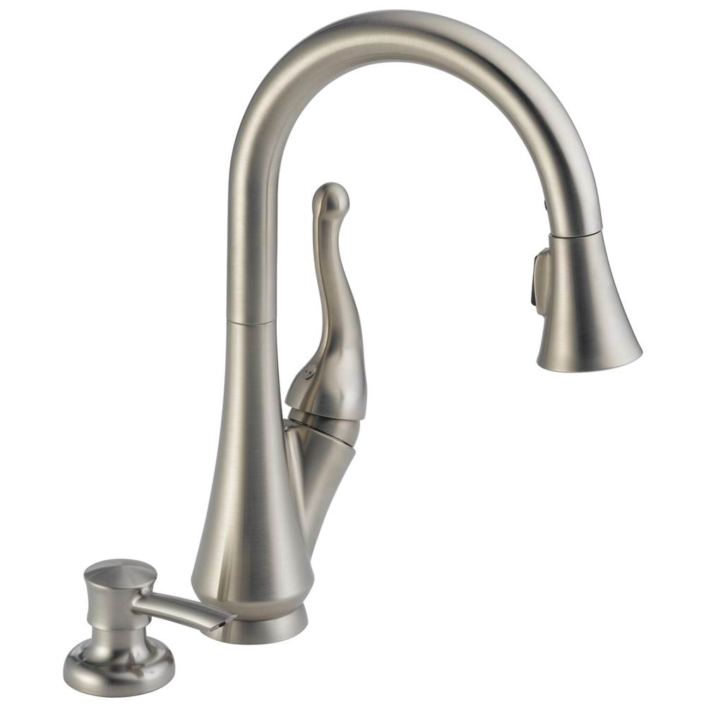 Delta Faucet - TalbottE Single Handle Pull-Down Kitchen Faucet with Soap Dispenser - Stainless