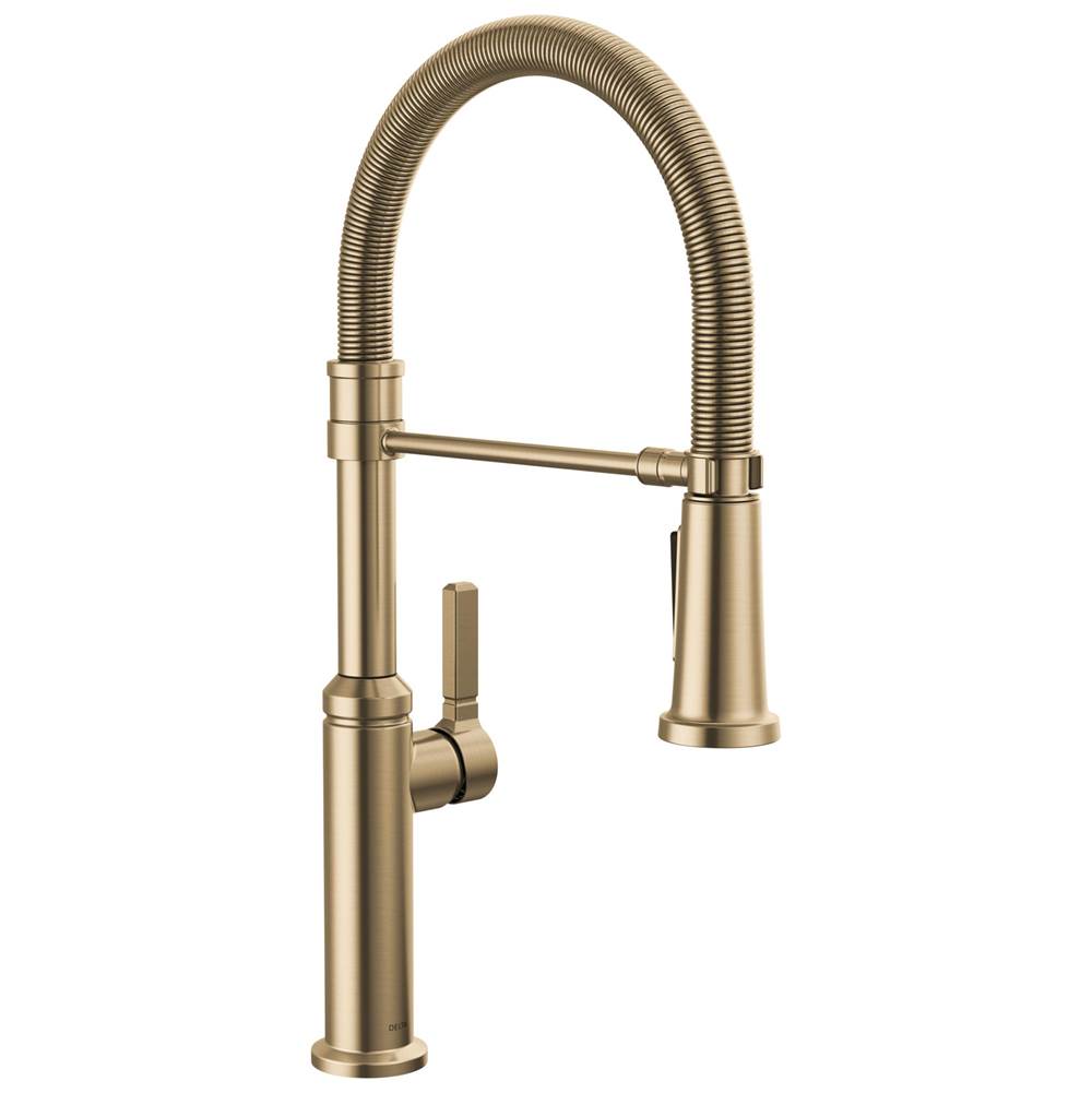 Delta Faucet - RhettE Single Handle Pull-Down Spring Kitchen Faucet - Champagne Bronze