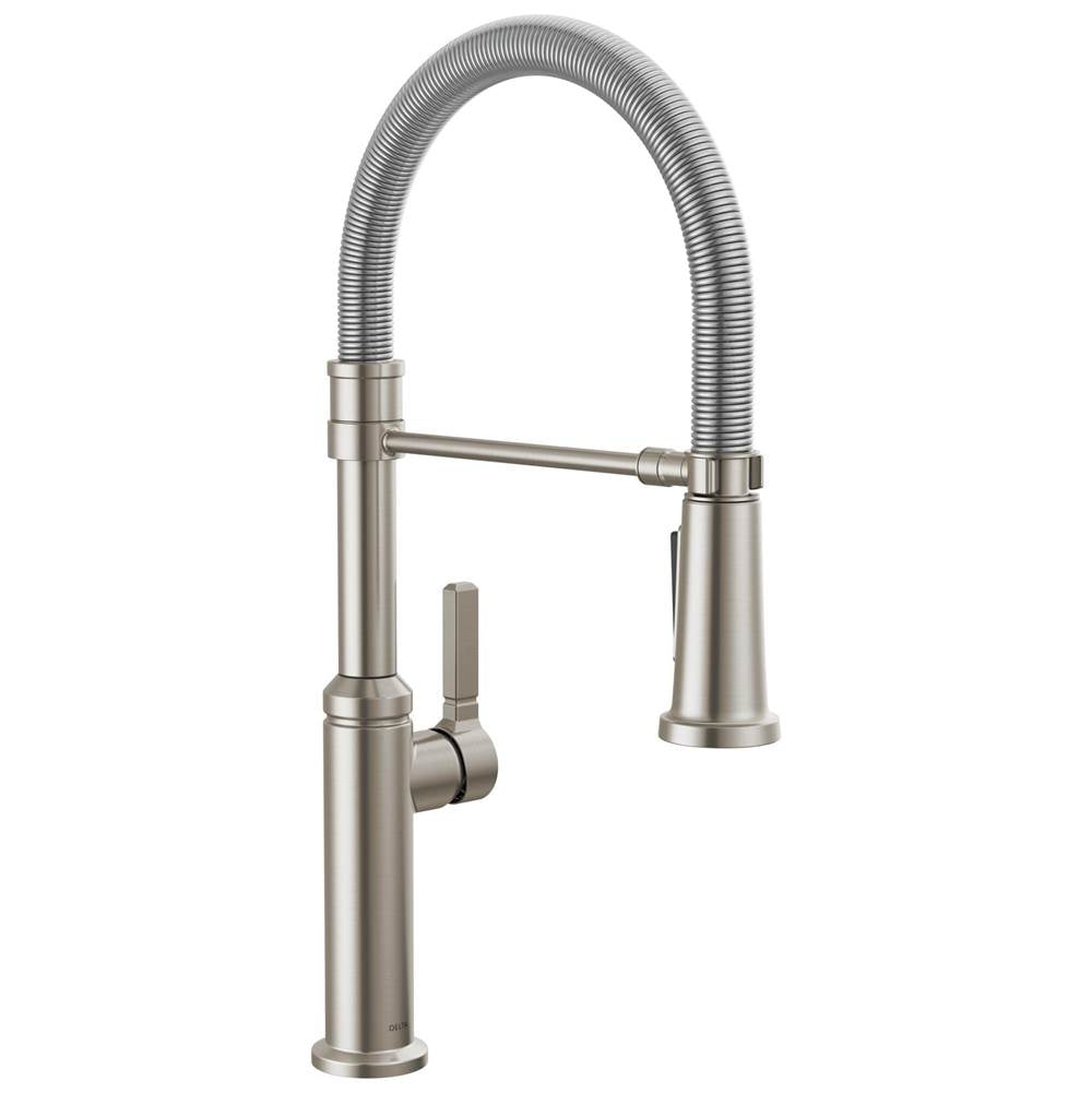 Delta Faucet - RhettE Pro Single Handle Pull-Down Kitchen Faucet With Spring Spout - Stainless