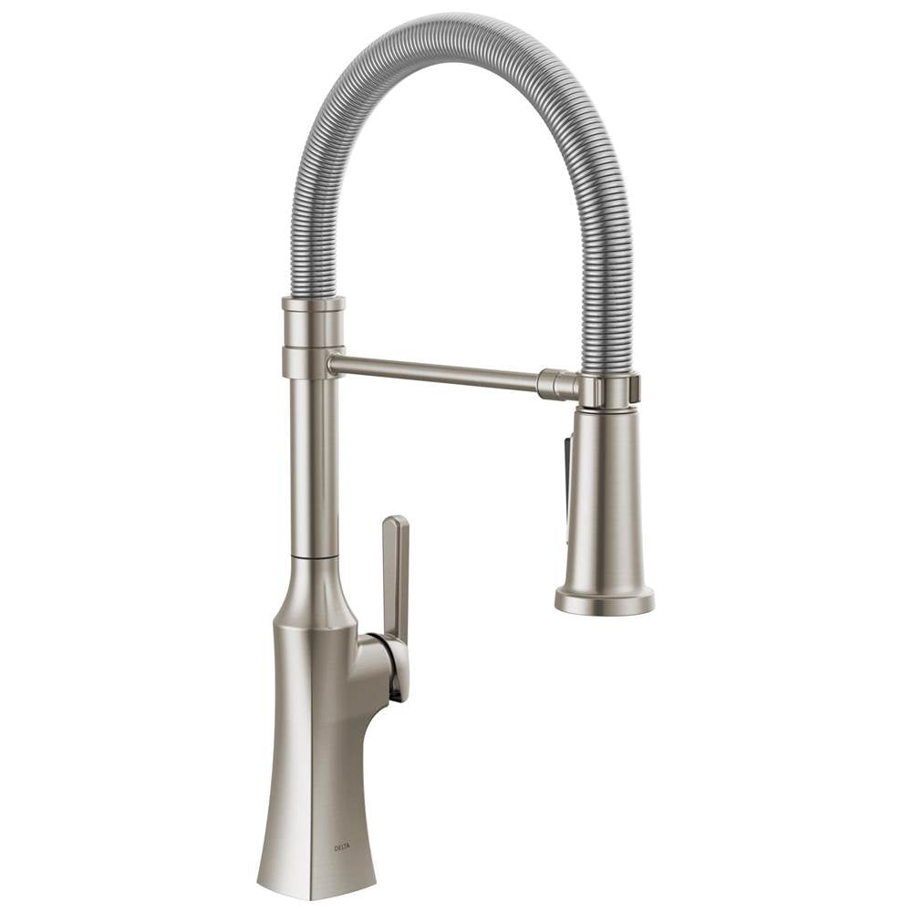 Delta Faucet - ErmeloE Pro Single Handle Pull-Down Kitchen Faucet With Spring Spout - Stainless