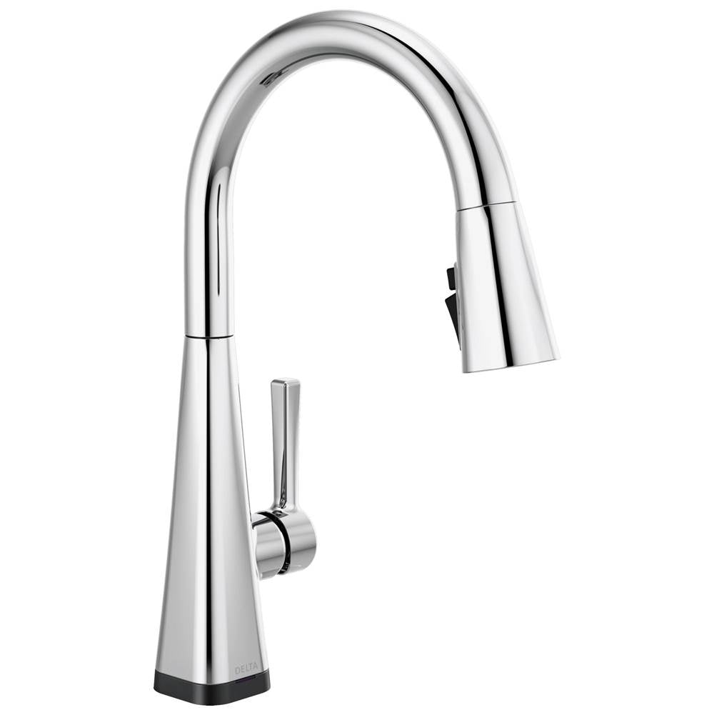 Delta Faucet - LentaE Single-Handle Pull-Down Kitchen Faucet with Touch2O Technology - Chrome