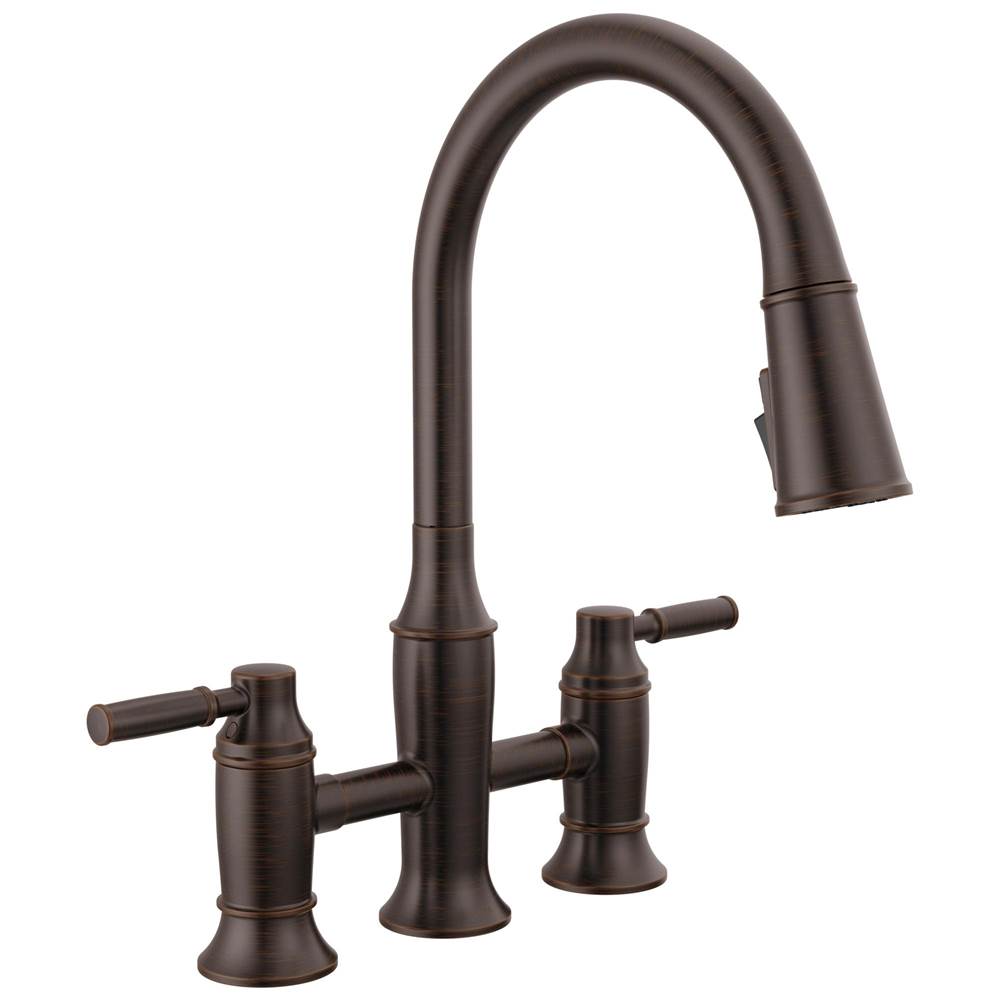 Delta Faucet - RenaldiE Two Handle Pull-Down Bridge Kitchen Faucet - Venetian Bronze