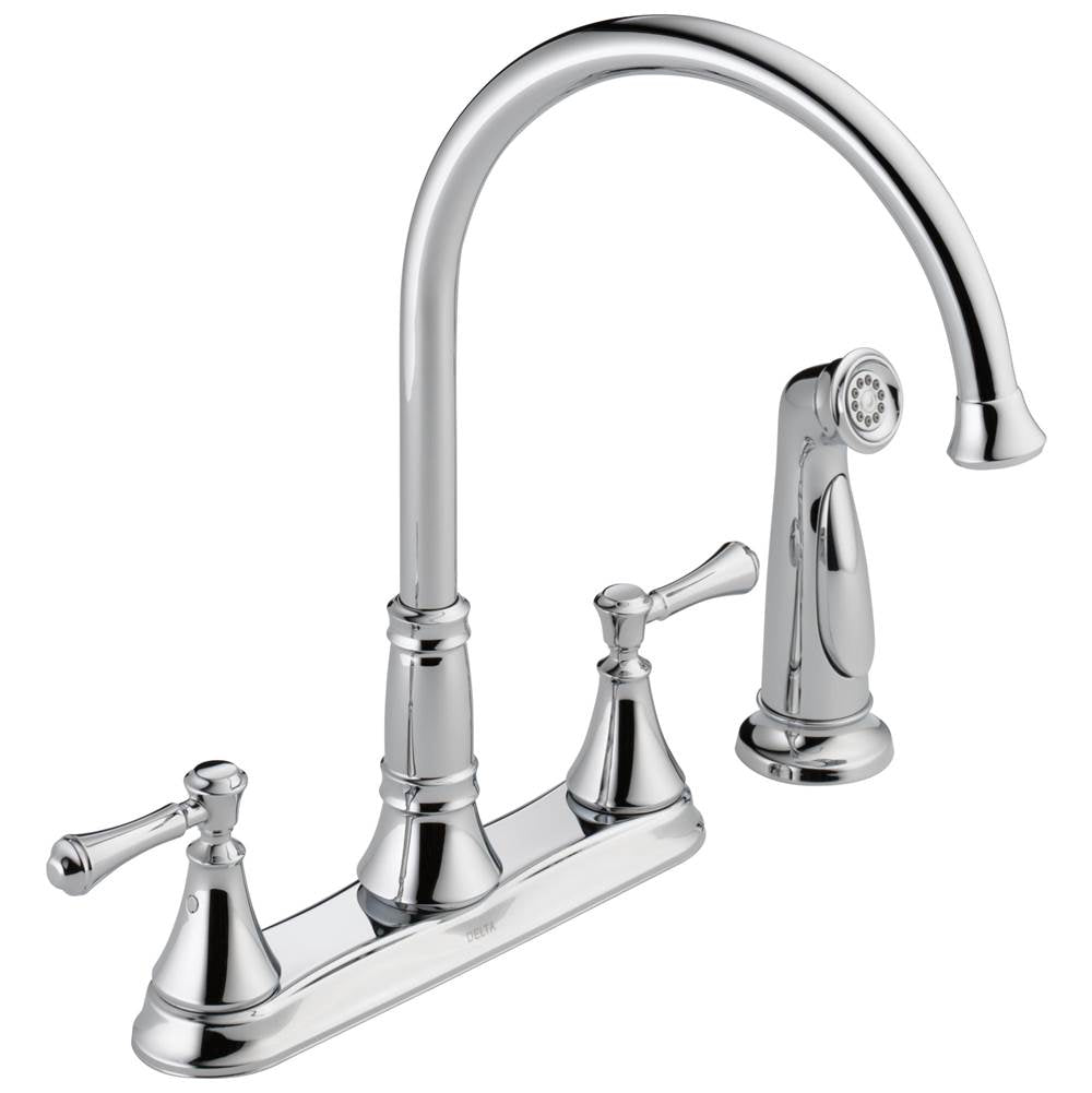 Delta Faucet - CassidyE Two Handle Kitchen Faucet with Spray - Chrome