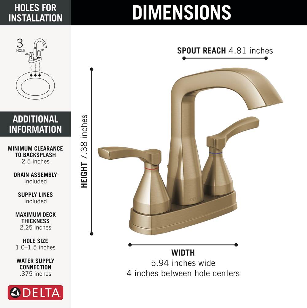 Stryke Two Handle Centerset Bathroom Faucet With Pop-Up Drain