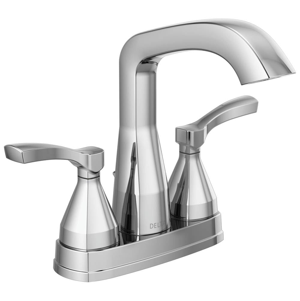 Delta Faucet - Stryke Two Handle Centerset Bathroom Faucet With Pop-Up Drain - Lumicoat Chrome