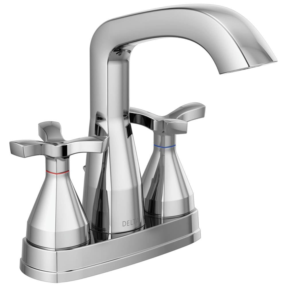 Delta Faucet - Stryke Two Handle Centerset Bathroom Faucet With Pop-Up Drain - Lumicoat Chrome
