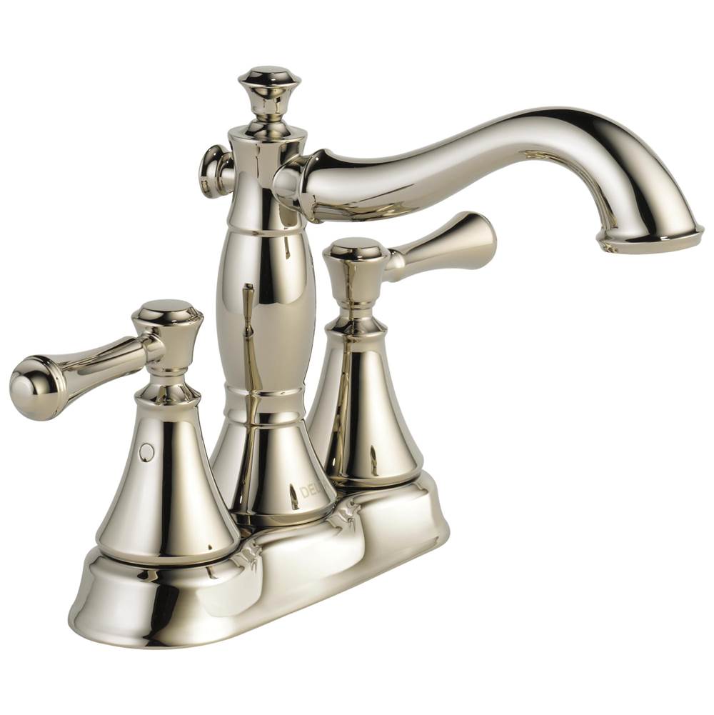 Delta Faucet - CassidyE Two Handle Centerset Bathroom Faucet - Metal Pop-Up - Polished Nickel