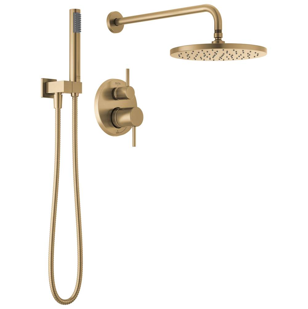 Delta Faucet - ModernE Monitor 14 Series Shower with Raincan, Hand Shower & Rough Valve - Champagne Bronze
