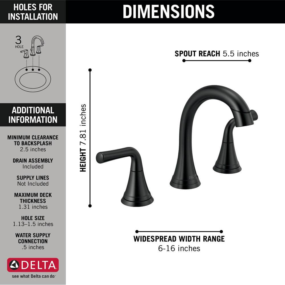 KayraE Two Handle Widespread Pull-Down Bathroom Faucet