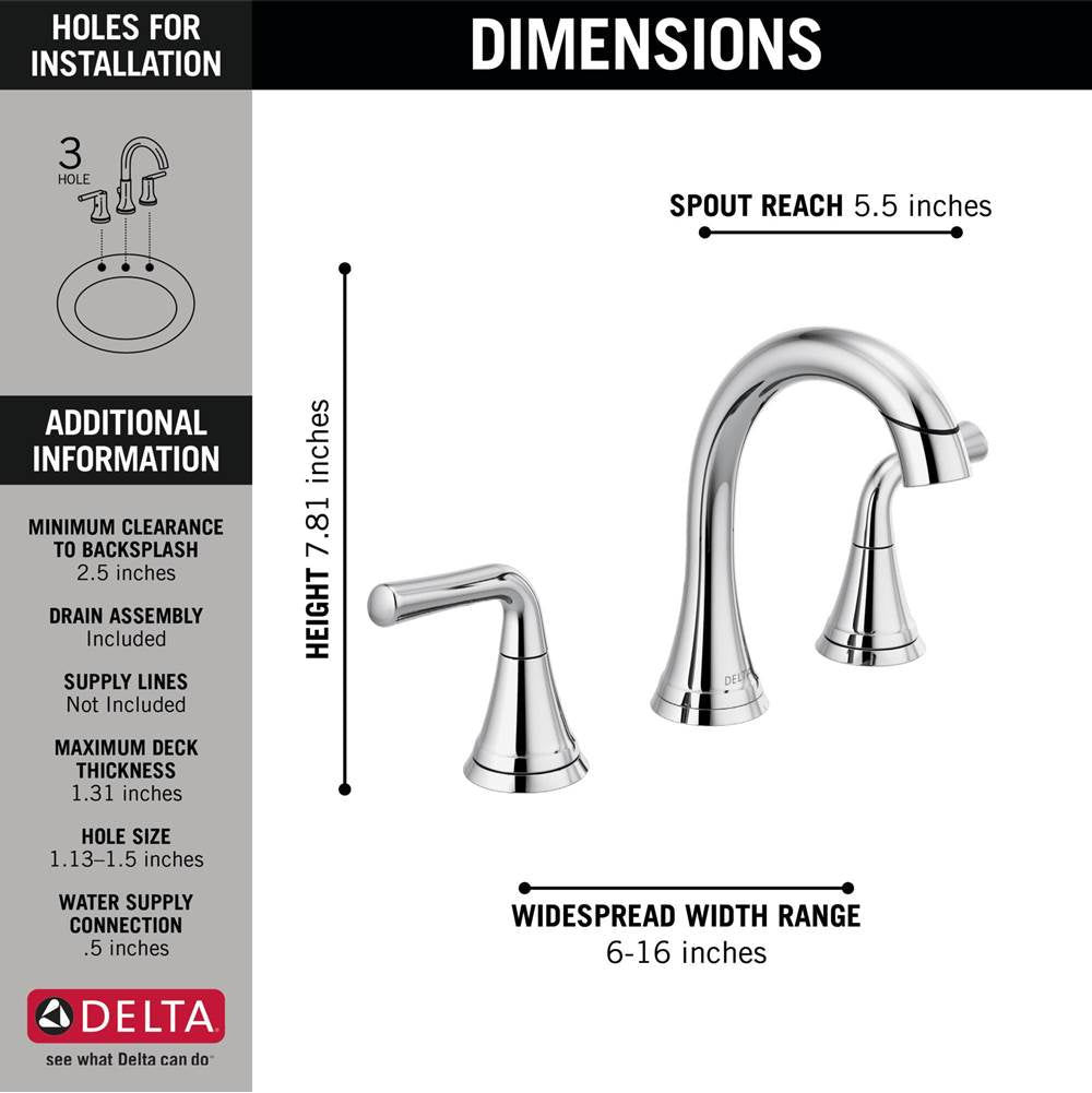 KayraE Two Handle Widespread Pull-Down Bathroom Faucet