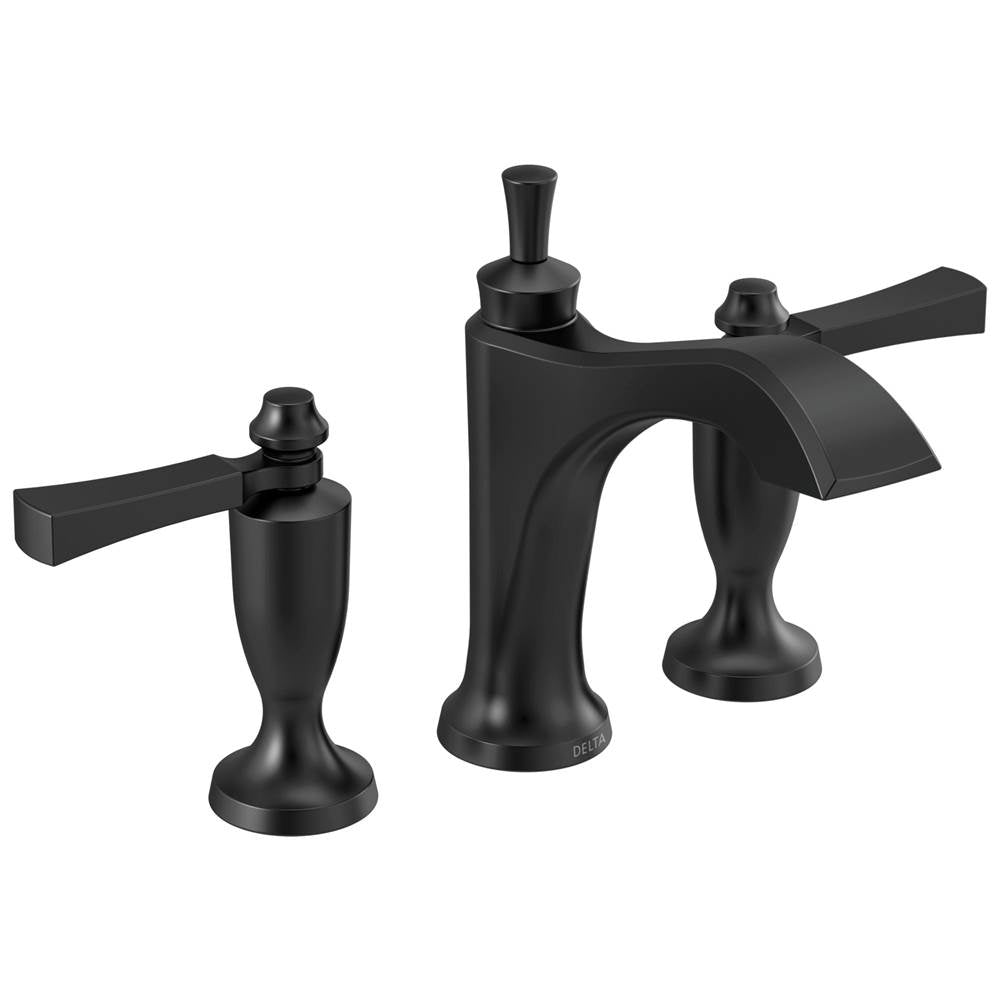 Delta Faucet - DorvalE Two Handle Widespread Bathroom Faucet - Matte Black
