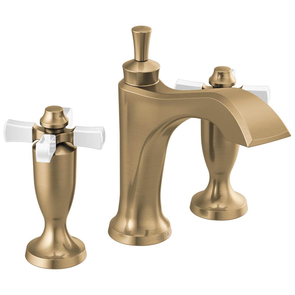 Delta Faucet - DorvalE Two Handle Widespread Bathroom Faucet - Champagne Bronze / Porcelain