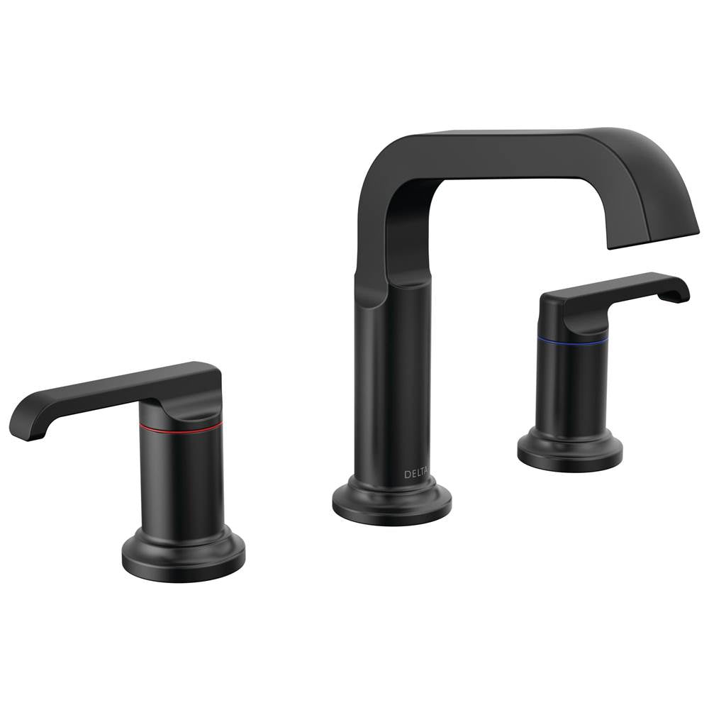Delta Faucet - TetraE Two Handle Widespread Bathroom Faucet - Matte Black