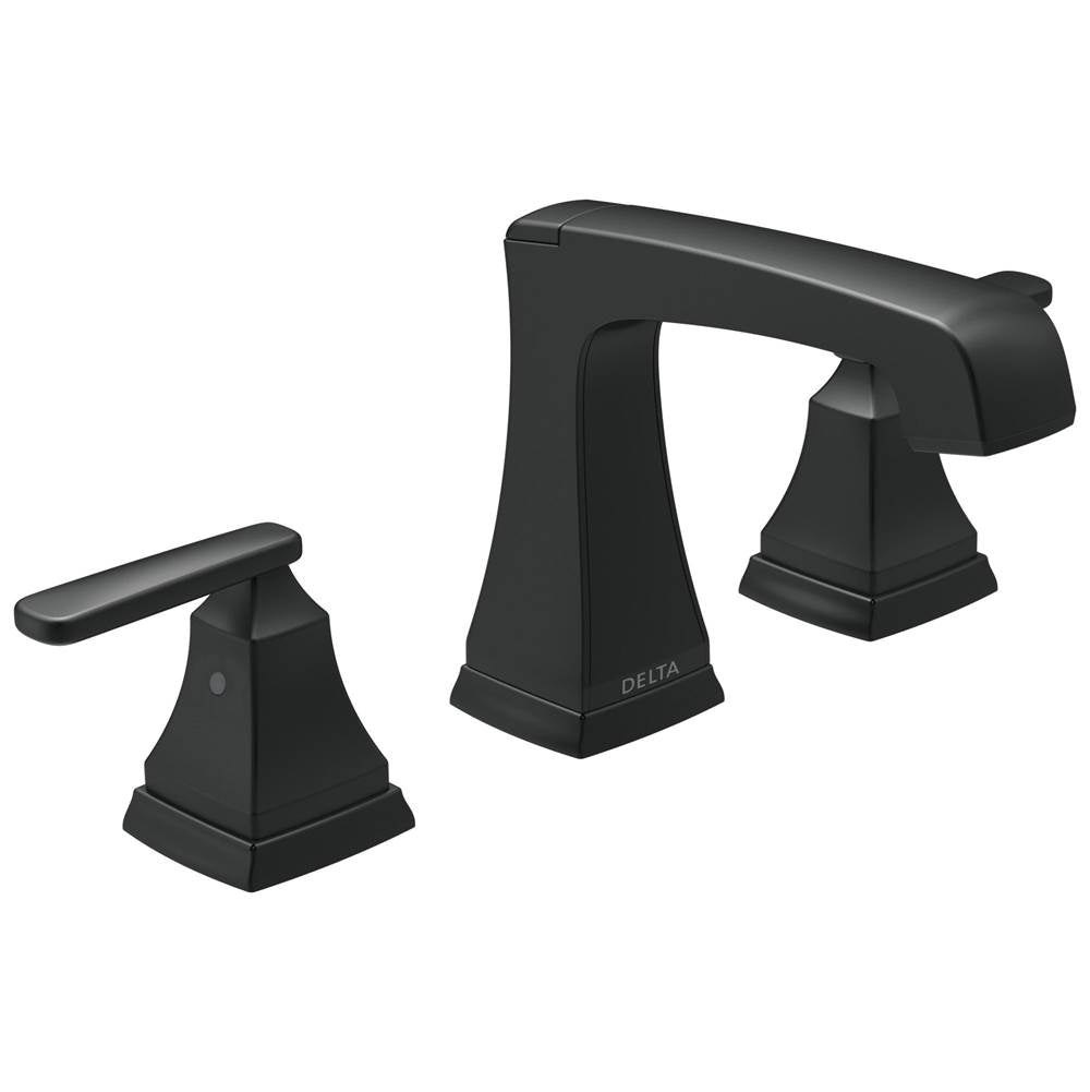 Delta Faucet - Ashlyn Two Handle Widespread Lavatory Faucet - Metal Pop-Up - Matte Black