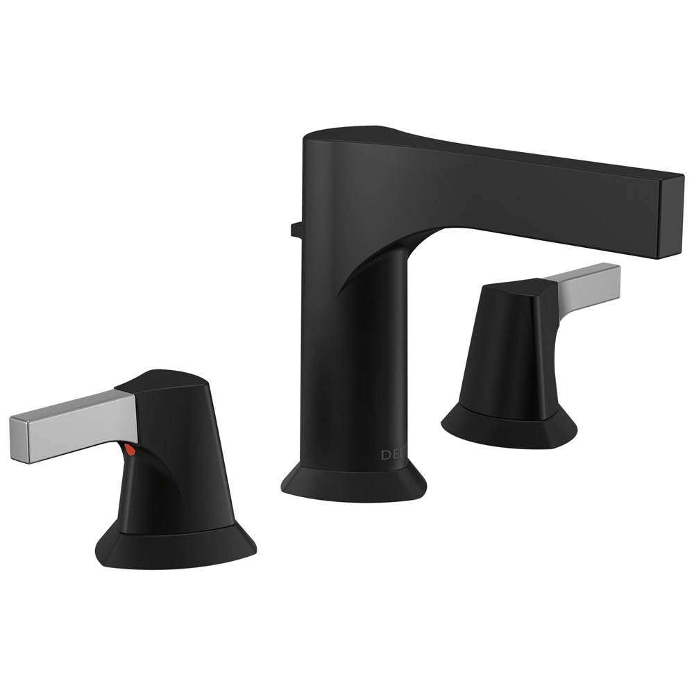 Delta Faucet - Zura Two Handle Widespread Bathroom Faucet - Chrome / Matte Black
