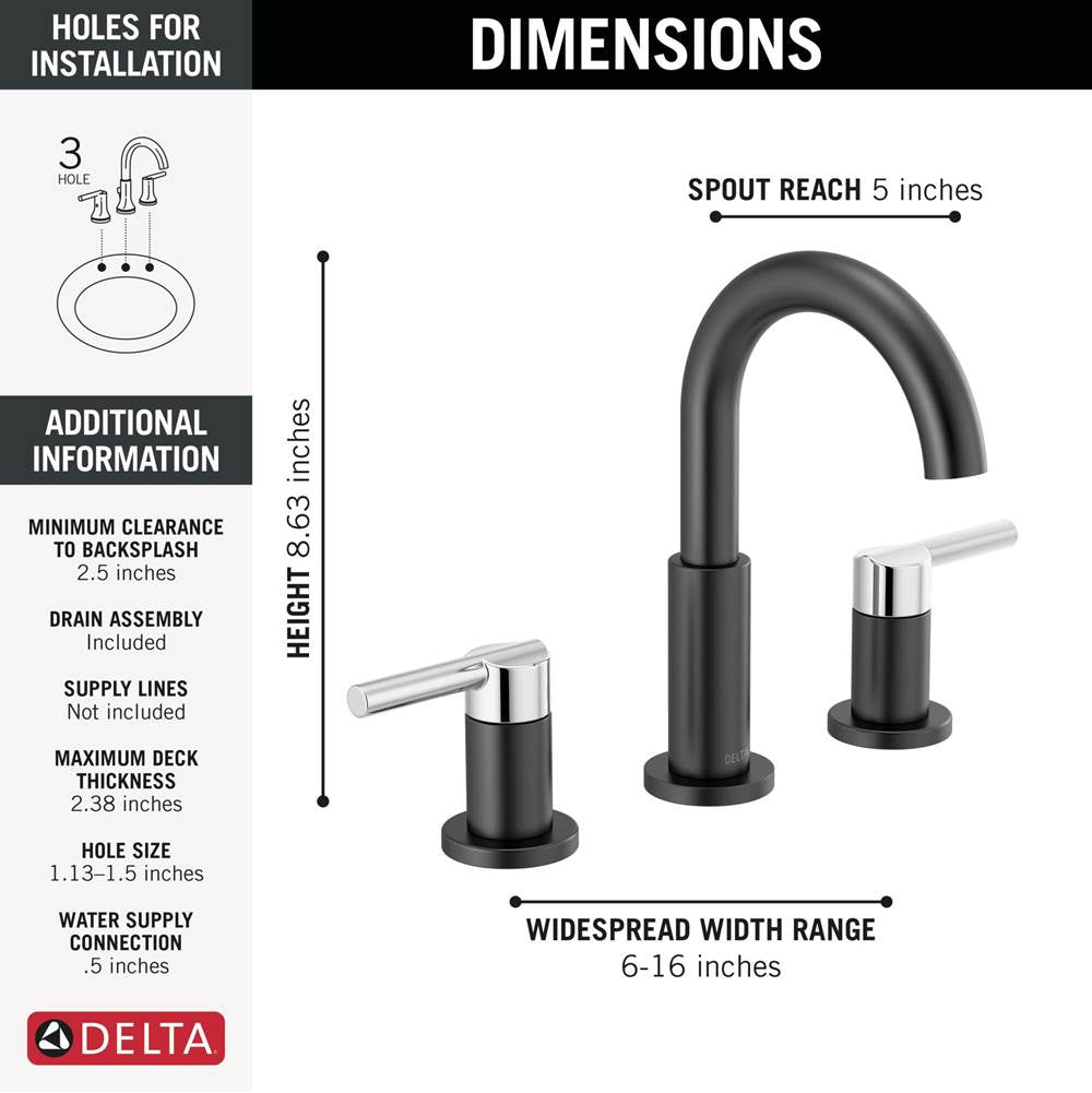 NicoliE Two Handle Widespread Bathroom Faucet