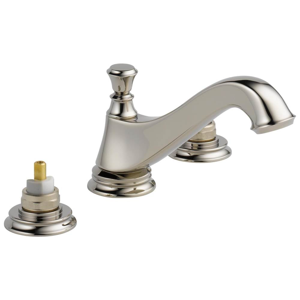 Delta Faucet - CassidyE Two Handle Widespread Bathroom Faucet - Low Arc Spout - Less Handles - Polished Nickel