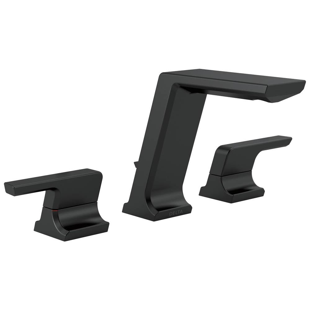 Delta Faucet - PivotalE Two Handle Widespread Bathroom Faucet - Matte Black