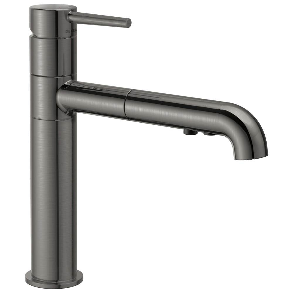 Delta Faucet - Trinsic Single Handle Pull-Out Kitchen Faucet - Black Stainless