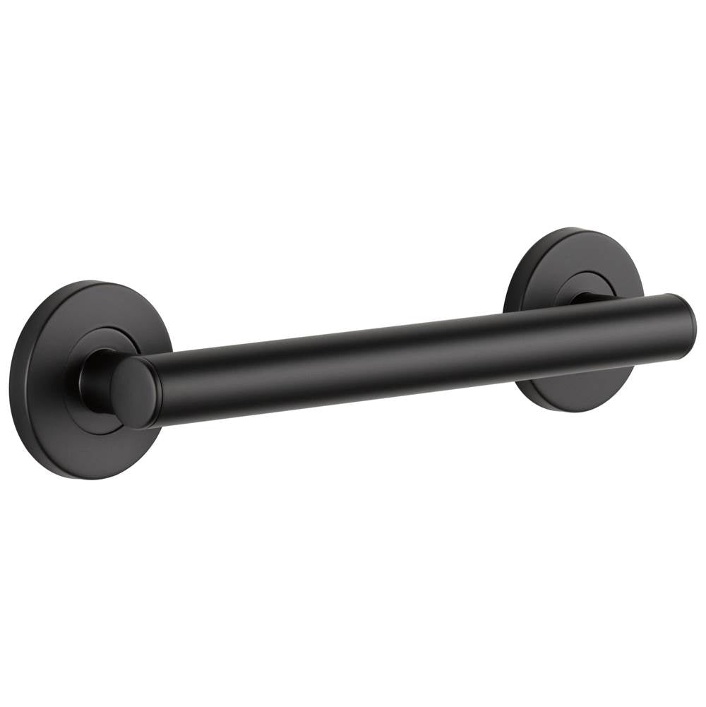 Delta Faucet - BathSafety 12'' Contemporary Decorative ADA Grab Bar - Matte Black