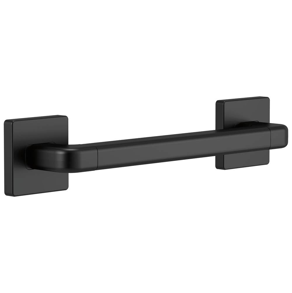 Delta Faucet - BathSafety Angular Modern Decorative ADA Grab Bar - 12'' - Matte Black