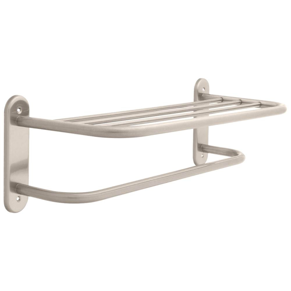 Delta Faucet - Other 24'' Stainless Steel Towel Shelf with One Bar, Exposed Mounting - Satin Nickel