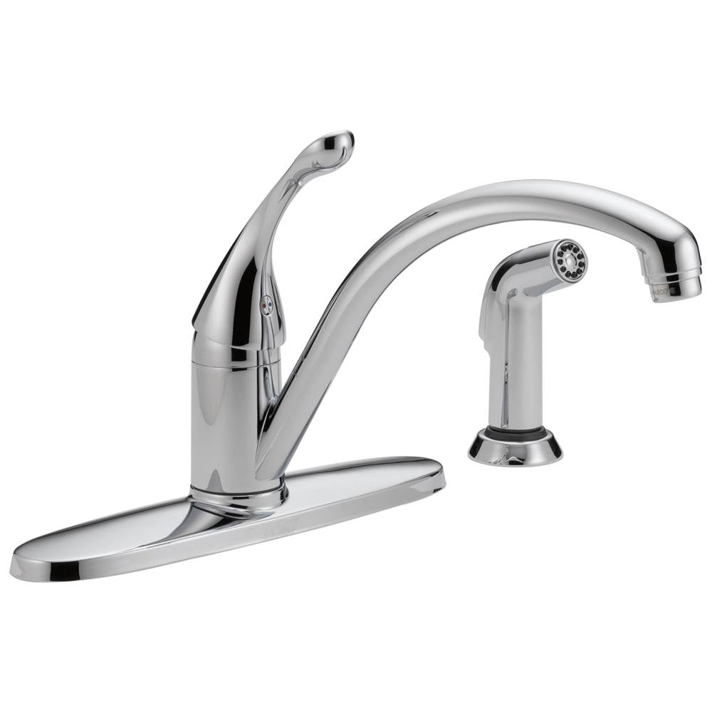 Delta Faucet - CollinsE Single Handle Kitchen Faucet with Spray - Chrome