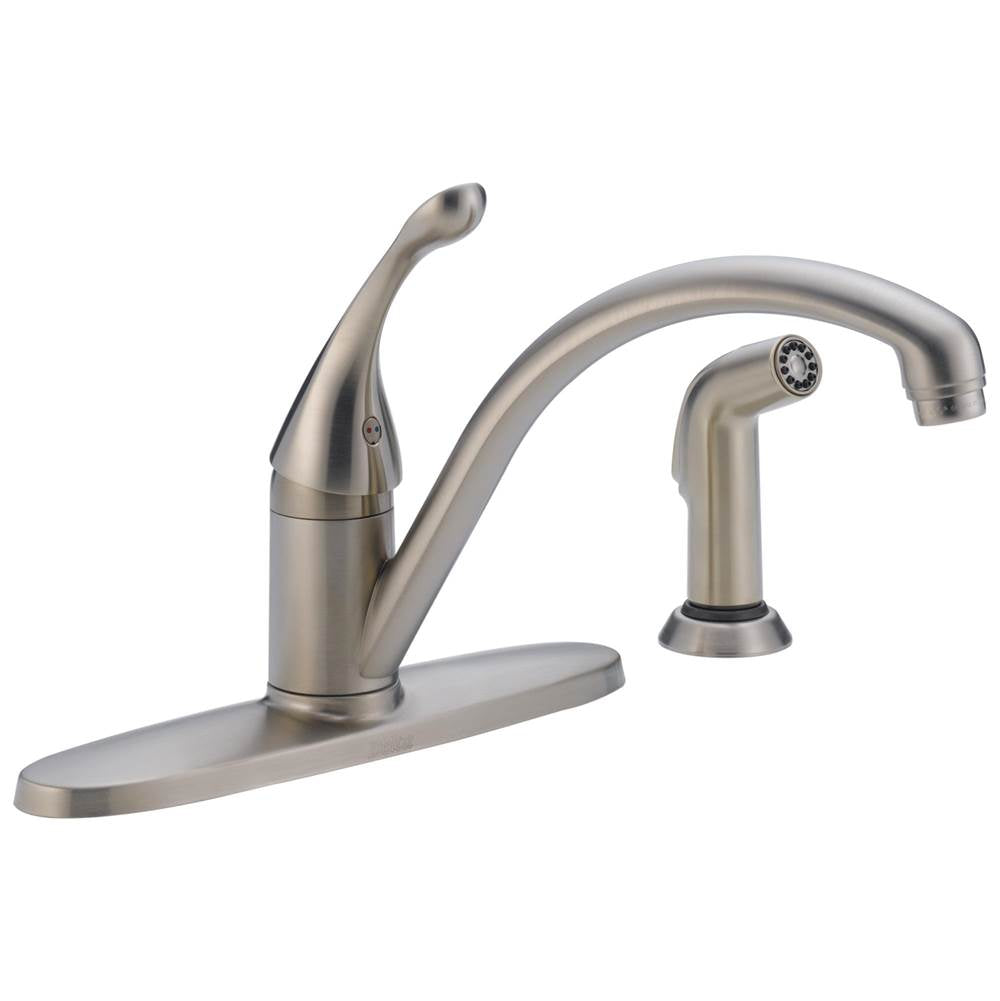 Delta Faucet - CollinsE Single Handle Kitchen Faucet with Spray - Stainless