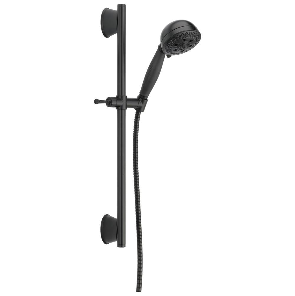 Delta Faucet - Universal Showering Components H2Okinetic 5-Setting Slide Bar Hand Shower - Matte Black