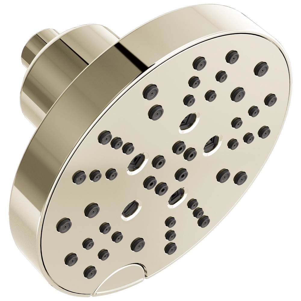 Delta Faucet - Universal Showering Components H2Okinetic 5-Setting Contempoary Round Raincan Shower Head - Lumicoat® Polished Nickel