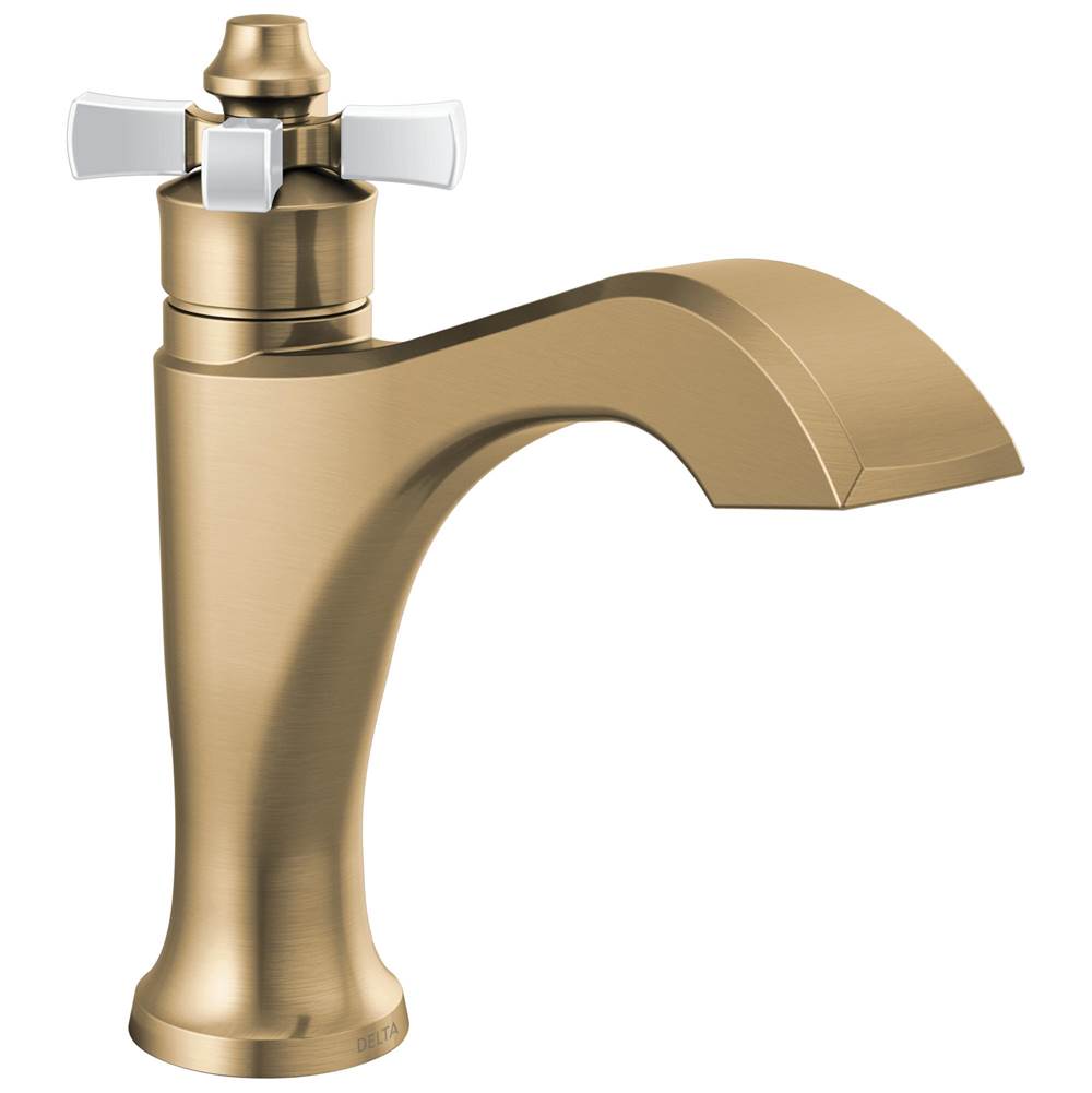 Delta Faucet - DorvalE Single Handle Bathroom Faucet - Champagne Bronze / Porcelain