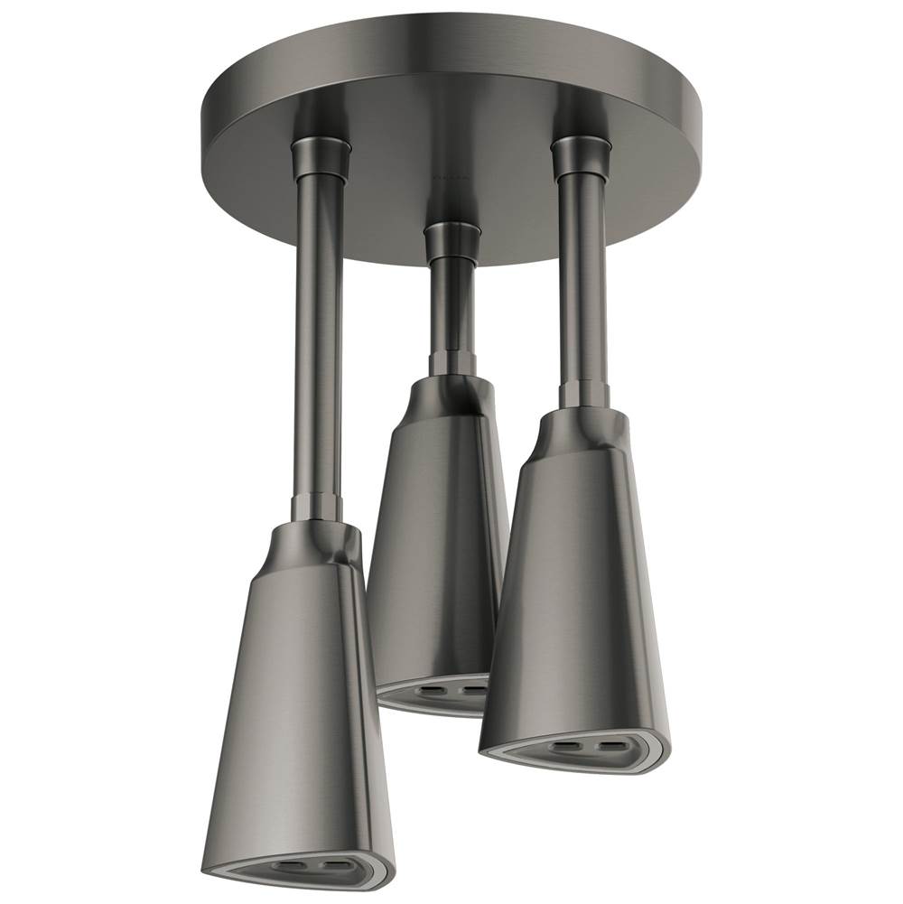Delta Faucet - Universal Showering Components H2Okinetic Pendant Raincan Shower Head with LED Light - Black Stainless