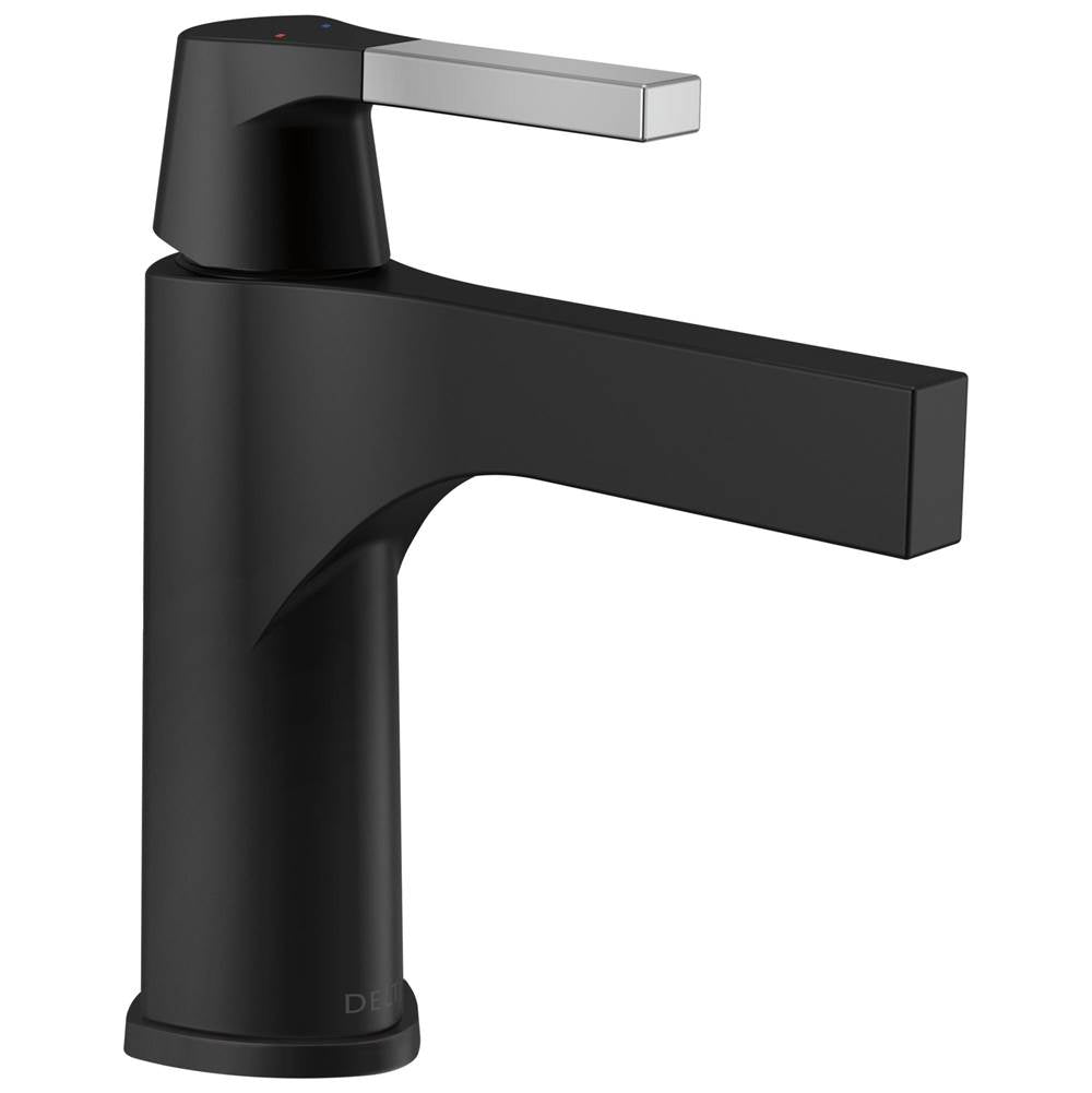 Delta Faucet - Zura Single Handle Bathroom Faucet - Chrome / Matte Black
