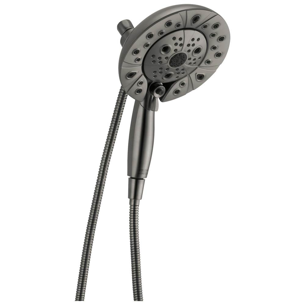 Delta Faucet - Universal Showering Components H2Okinetic In2ition 5-Setting Two-In-One Shower - Lumicoat® Black Stainless
