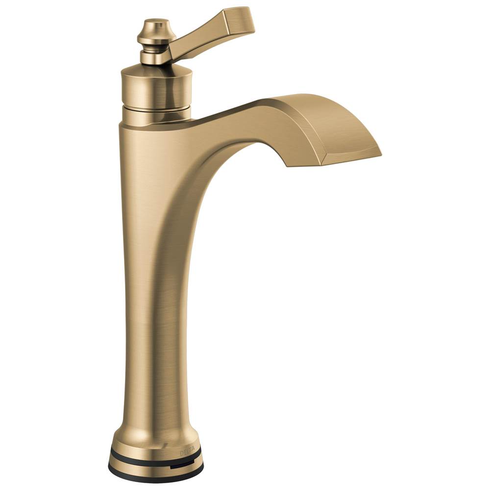 Delta Faucet - DorvalE Single Handle Mid-Height Vessel Touch20.xt Bathroom Faucet - Champagne Bronze