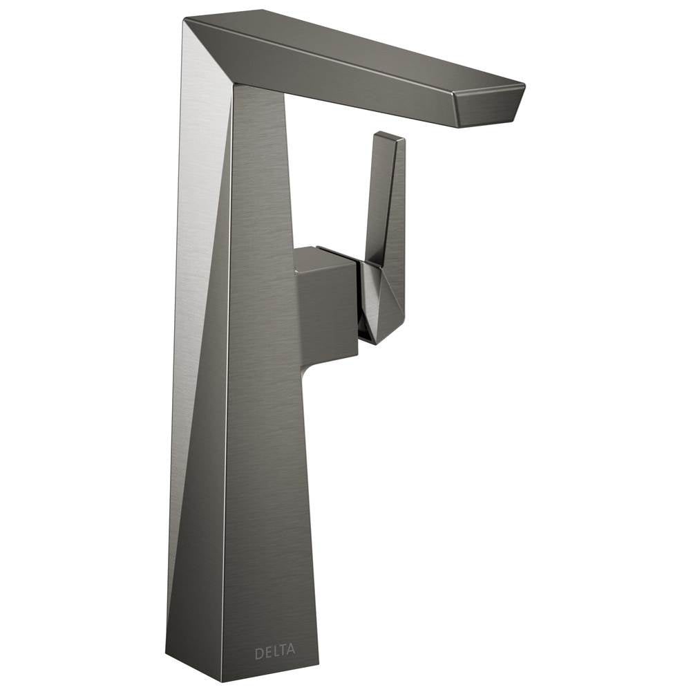 Delta Faucet - TrillianE Single Handle Vessel Bathroom Faucet - Lumicoat® Black Stainless