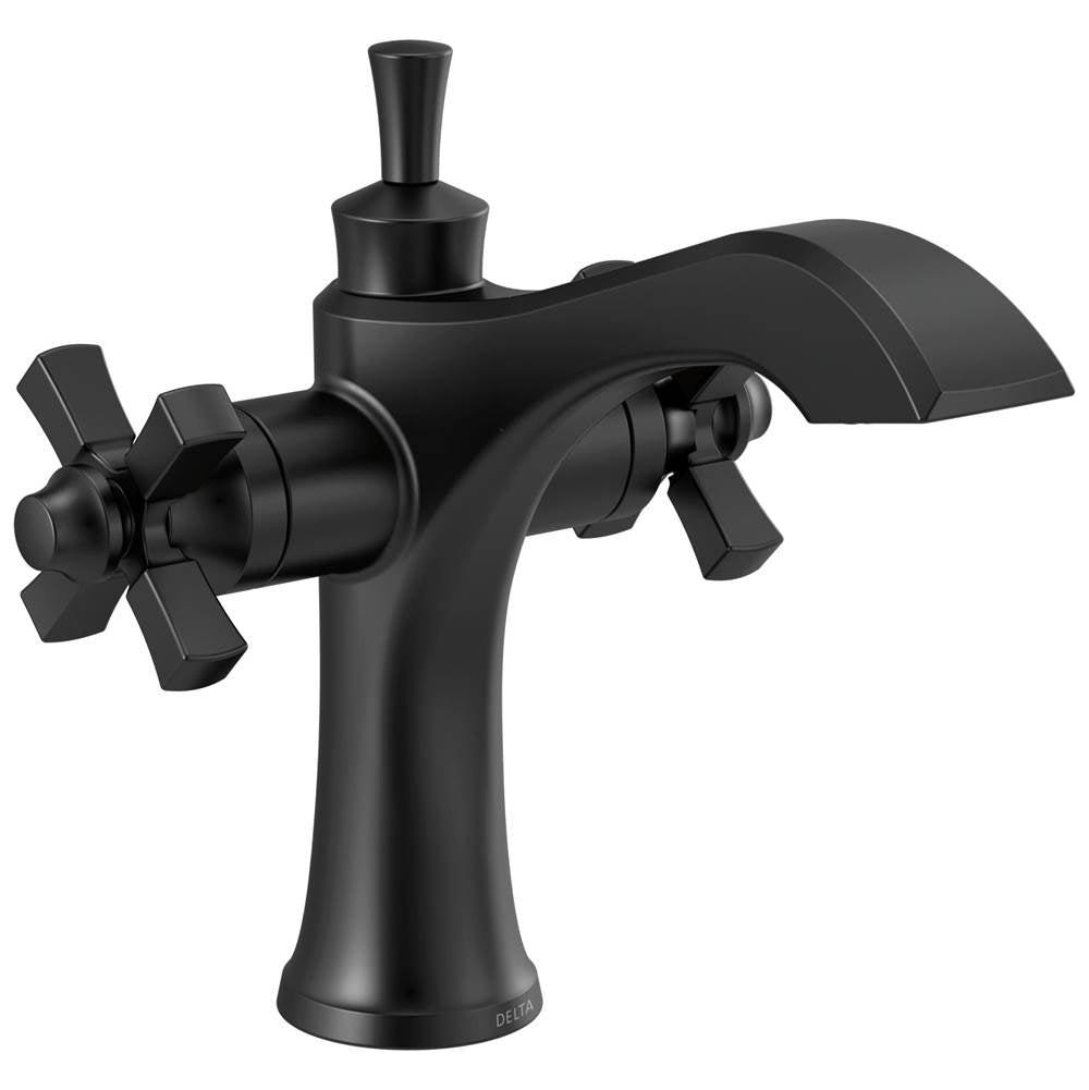 Delta Faucet - DorvalE Two Handle Single Hole Monoblock Bathroom Faucet - Matte Black