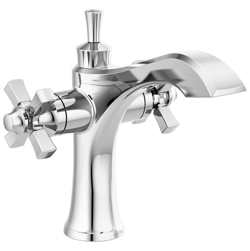 Delta Faucet - DorvalE Two Handle Single Hole Monoblock Bathroom Faucet - Chrome