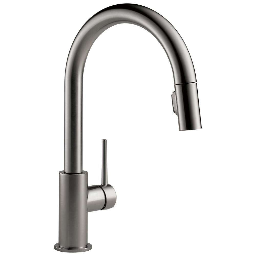 Delta Faucet - Trinsic Single Handle Pull-Down Kitchen Faucet - Black Stainless