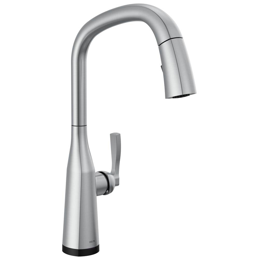 Delta Faucet - Stryke Single Handle Pull Down Kitchen Faucet with Touch 2O Technology - Lumicoat® Arctic Stainless