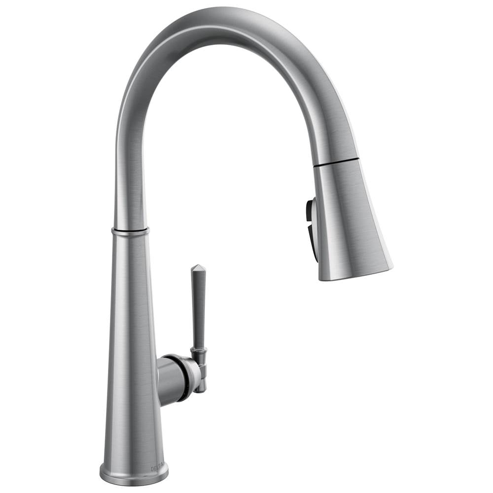 Delta Faucet - EmmelineE Single Handle Pull Down Kitchen Faucet - Lumicoat® Arctic Stainless