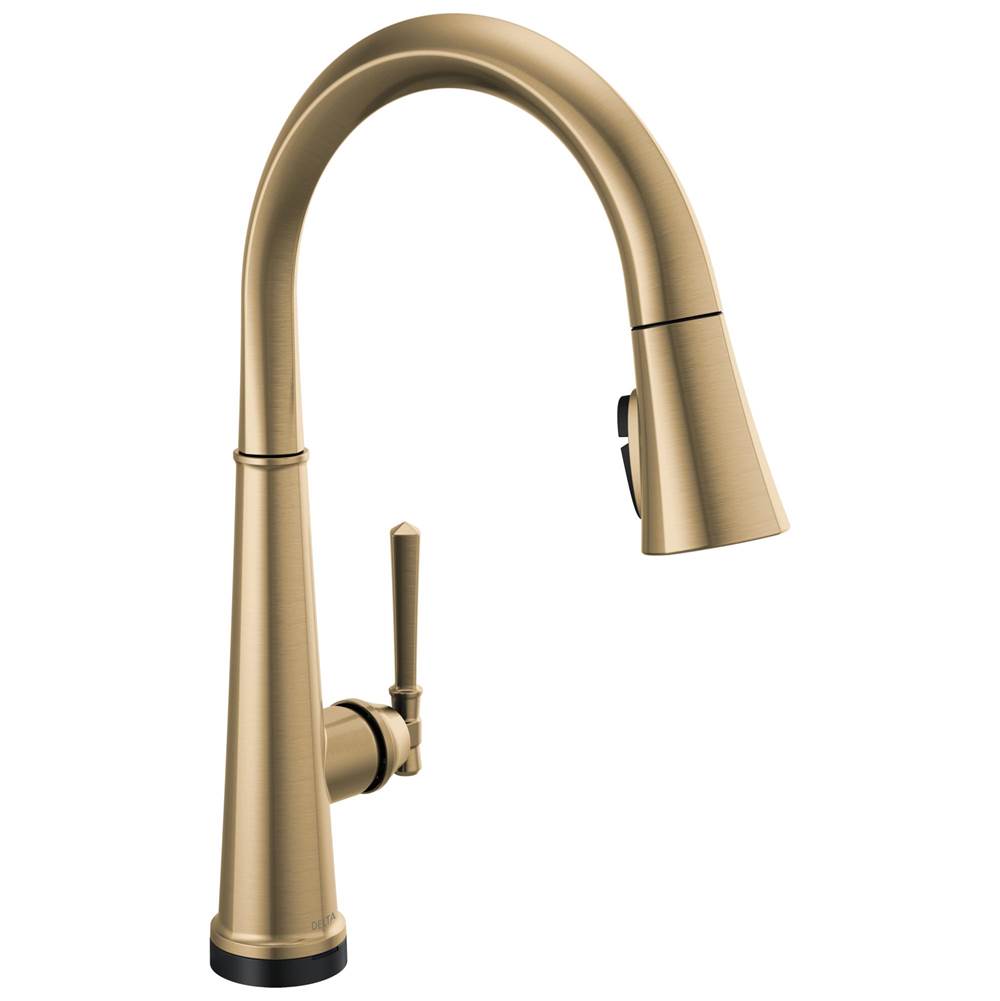 Delta Faucet - EmmelineE Single Handle Pull Down Kitchen Faucet with Touch2O Technology - Lumicoat® Champagne Bronze
