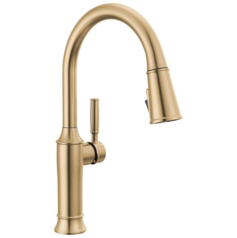 Delta Faucet - RenaldiE Single Handle Pull-Down Kitchen Faucet - Lumicoat® Champagne Bronze
