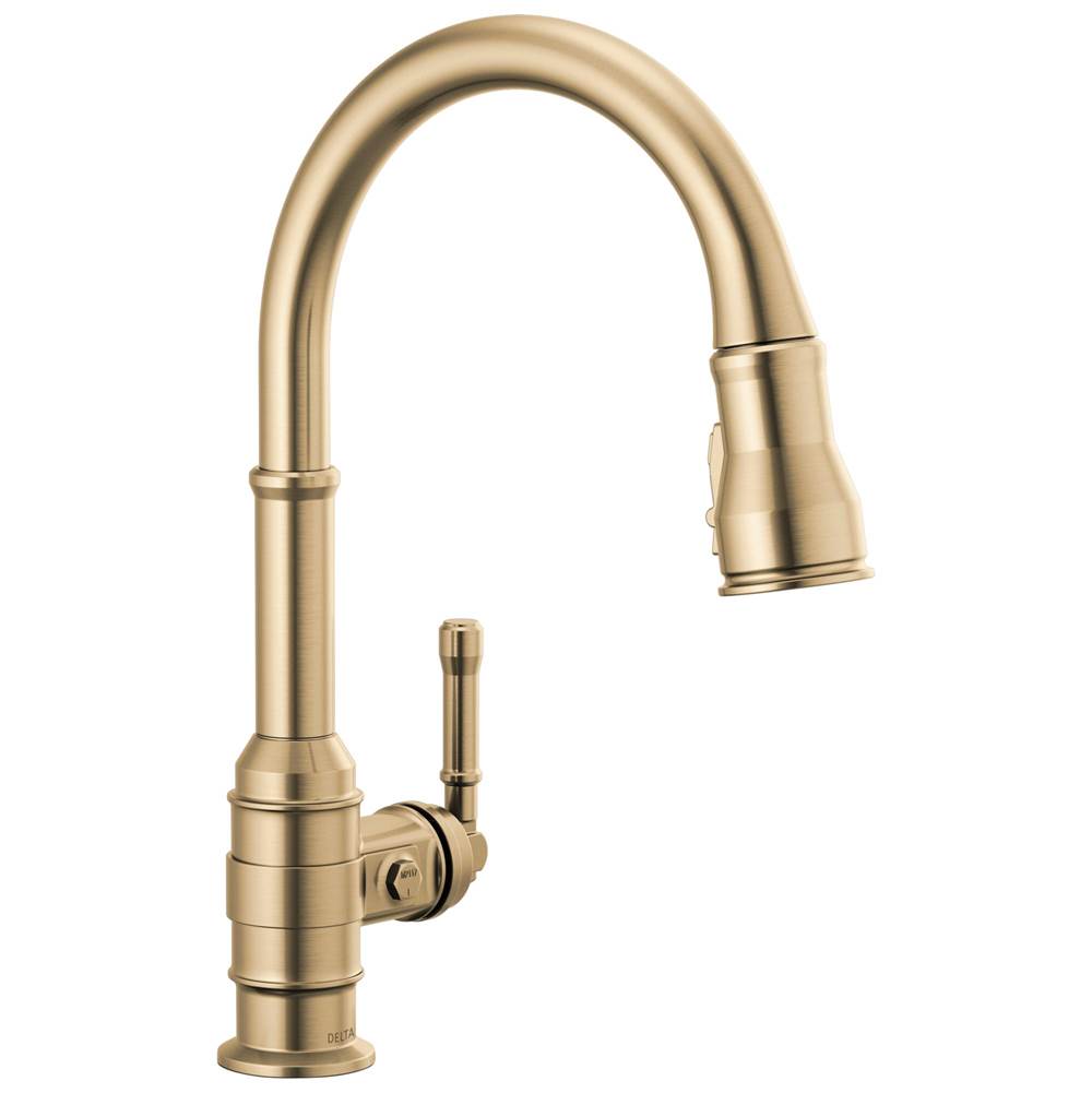 Delta Faucet - BroderickE Single Handle Pull-Down Kitchen Faucet - Champagne Bronze